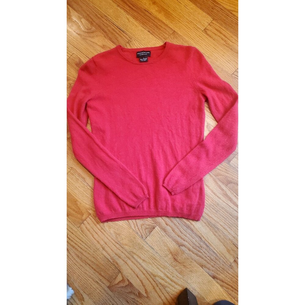 Sutton Studio Red Cashmere Classic Sweater XS Long Sleeve Crew Neck Womens Soft